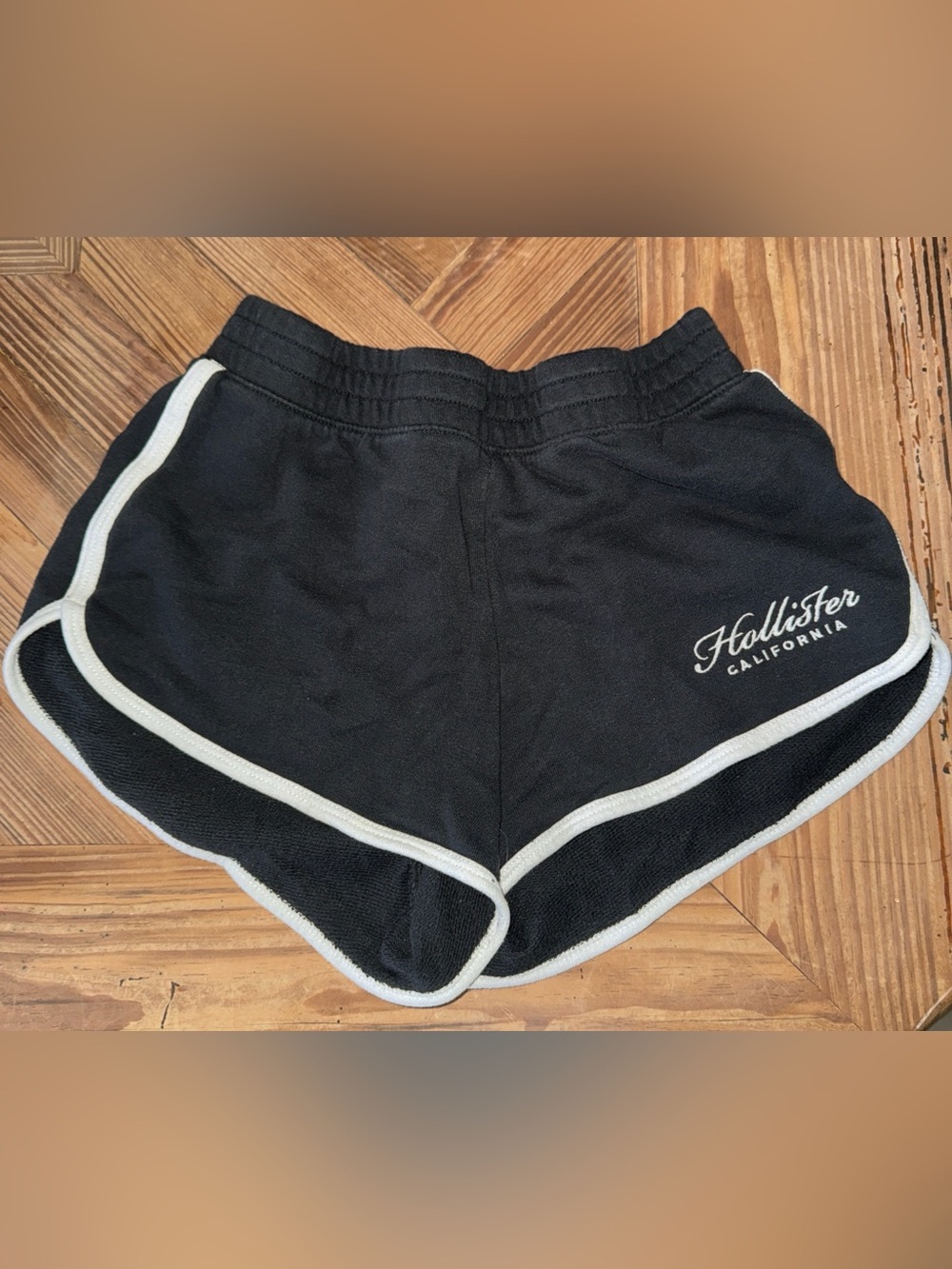 Hollister Black Women's Athletic Shorts with White Trim, XS